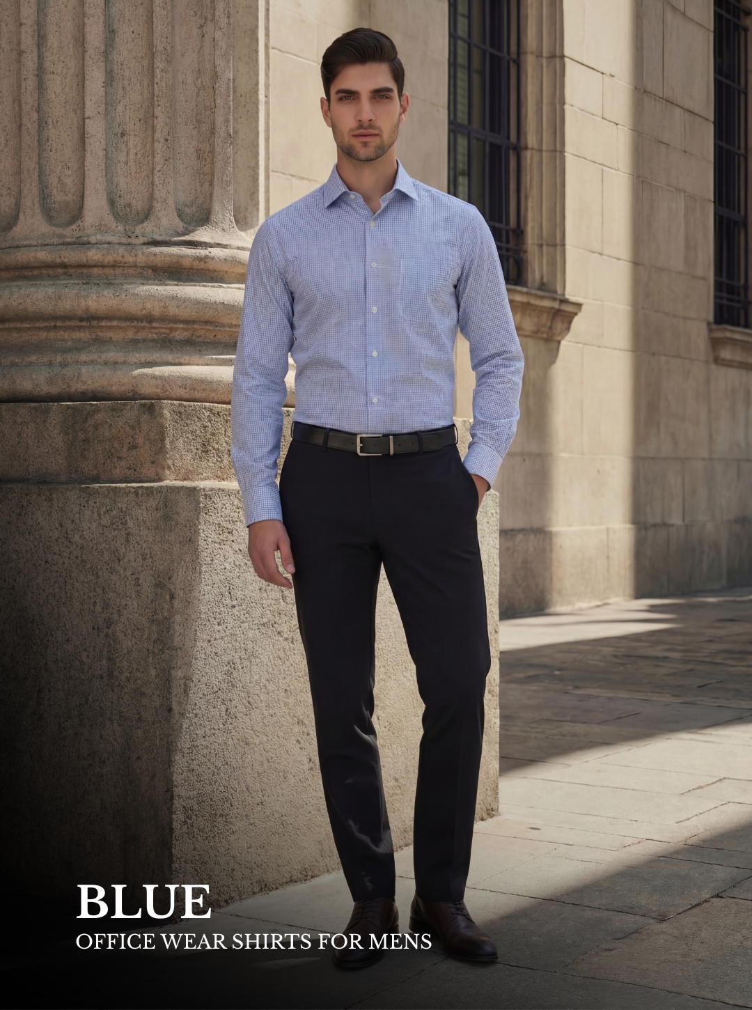 Blue Office wear shirts for Mens