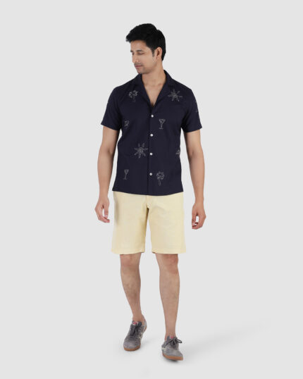 Navy Riviera Beach Shirt – Embroidered